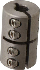 Climax Metal Products - 1/4" Inside x 11/16" Outside Diam, One Piece Split Clamping Collar - 1-1/8" Long - A1 Tooling