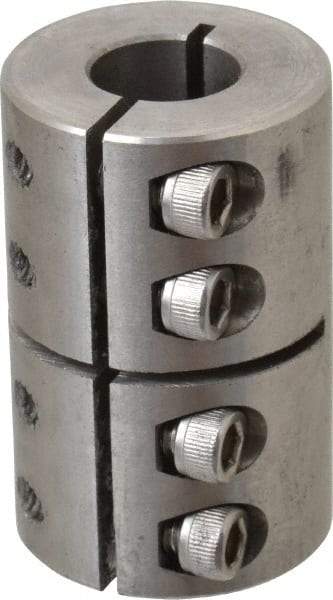 Climax Metal Products - 1/2" Inside x 1-1/8" Outside Diam, One Piece Split Clamping Collar - 1-3/4" Long - A1 Tooling