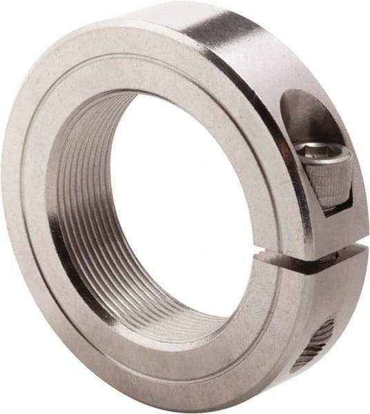 Climax Metal Products - 1-3/4-16 Thread, Stainless Steel, One Piece Threaded Shaft Collar - 2-3/4" Outside Diam, 11/16" Wide - A1 Tooling