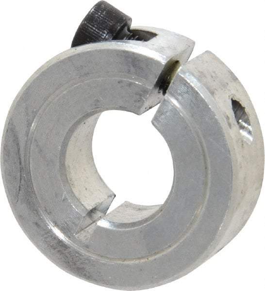 Climax Metal Products - 1/2" Bore, Aluminum, One Piece Clamp Collar - 1-1/8" Outside Diam, 13/32" Wide - A1 Tooling