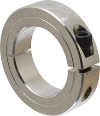 Climax Metal Products - 1-1/2" Bore, Aluminum, One Piece Clamp Collar - 2-3/8" Outside Diam, 9/16" Wide - A1 Tooling