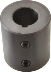 Climax Metal Products - 7/8" Inside x 1-3/4" Outside Diam, Mild Steel Set Screw Rigid Coupling with keyway - 2" Long x 3/16" Keyway Width x 3/32" Keyway Depth - A1 Tooling