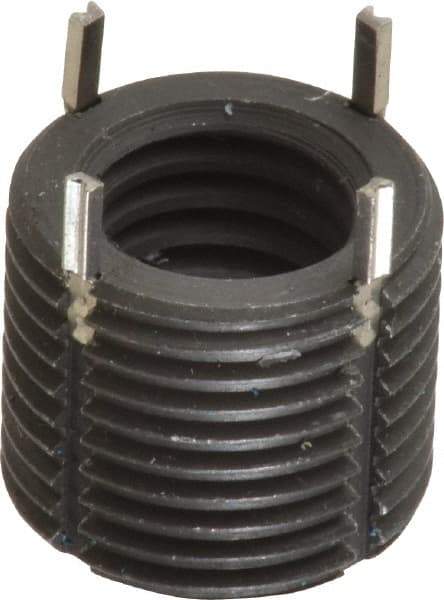 Recoil - 1/2-13 Internal, 3/4-16 External, 5/8" Insert Length, Heavy Duty Keylocking Thread Inserts - Carbon Steel, Zinc Phosphate Finish, Grade C1215 - Exact Industrial Supply