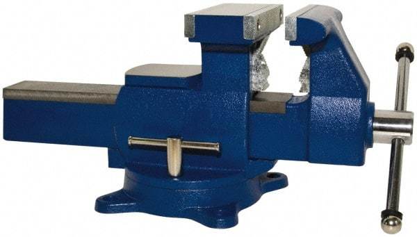 Yost Vises - 6-1/2" Jaw Width x 11" (Reversed), 7" (Regular) Jaw Opening Capacity, 3" (Reversed), 4" (Regular) Throat Depth, Bench & Pipe Combination Vise - 1/8 to 3-1/2" Pipe Capacity, Swivel Base, Bolt Down Attachment, Ductile Iron - A1 Tooling