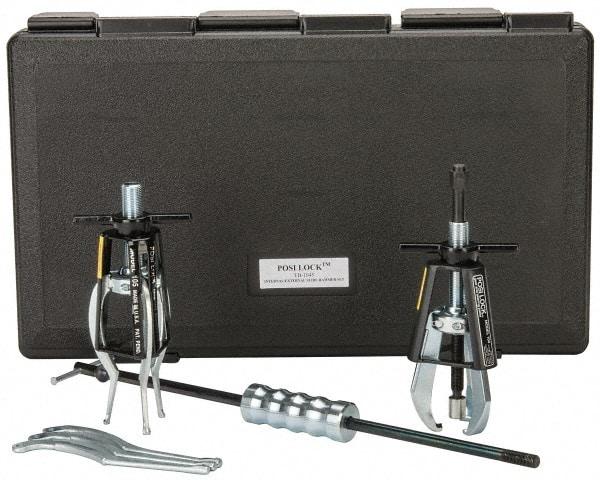 Posi Lock Puller - 5 Piece, 5 Ton Capacity, 1/2 to 5" Spread, Slide Hammer Set - 3 Jaws, 4" Reach - A1 Tooling