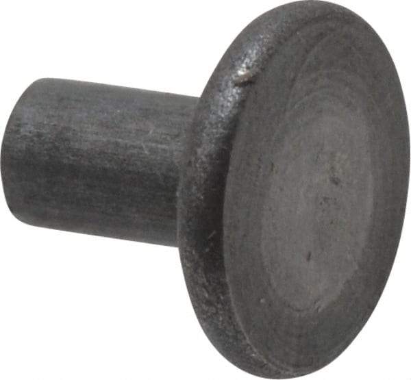 RivetKing - 0.091" Body Diam, Flat Steel Tinners Solid Rivet - 0.166" Length Under Head - A1 Tooling