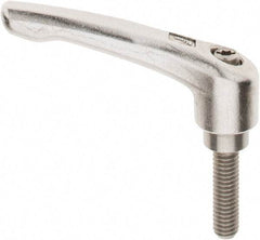 KIPP - 5/16-18, 17/32" Hub Diam, Stainless Steel Threaded Stud Adjustable Clamping Handle - 30mm Stud Length, 74.5mm OAL, 42.5mm High - A1 Tooling