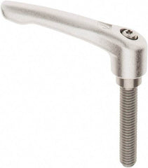 KIPP - 3/8-16, 17/32" Hub Diam, Stainless Steel Threaded Stud Adjustable Clamping Handle - 1-31/32" Stud Length, 74.5mm OAL, 42.5mm High - A1 Tooling