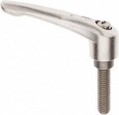 KIPP - 1/2-13, 3/4" Hub Diam, Stainless Steel Threaded Stud Adjustable Clamping Handle - 1-31/32" Stud Length, 109mm OAL, 63mm High - A1 Tooling