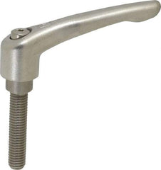 KIPP - 1/2-13, 3/4" Hub Diam, Stainless Steel Threaded Stud Adjustable Clamping Handle - 60mm Stud Length, 109mm OAL, 63mm High - A1 Tooling