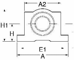 Thomson Industries - 40mm Inside Diam, 13,700 Lbs. Dynamic Capacity, Open Single Pillow Block Linear Bearing - 77mm Overall Height x 108" Overall Width, 58mm Btw Mount Hole Centers - A1 Tooling