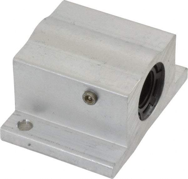 Thomson Industries - 3/8" Inside Diam, 100/200 Lbs. Dynamic Capacity, Closed Single Pillow Block Linear Bearing - 0.94" Overall Height x 1-3/4" Overall Width - A1 Tooling