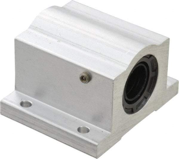 Thomson Industries - 1/2" Inside Diam, 255/510 Lbs. Dynamic Capacity, Closed Single Pillow Block Linear Bearing - 1-1/4" Overall Height x 2" Overall Width - A1 Tooling