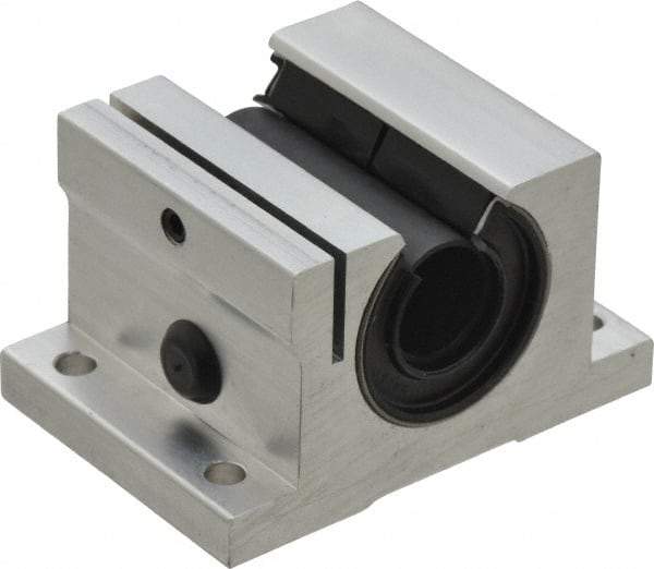 Thomson Industries - 5/8" Inside Diam, 620/1240 Lbs. Dynamic Capacity, Open Single Pillow Block Linear Bearing - 1.44" Overall Height x 2-1/2" Overall Width - A1 Tooling