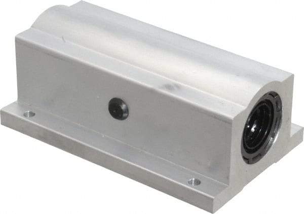 Thomson Industries - 3/4" Inside Diam, 1130/2260 Lbs. Dynamic Capacity, Closed Twin Pillow Block Linear Bearing - 1-3/4" Overall Height x 2-3/4" Overall Width - A1 Tooling