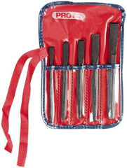 Proto - 5 Piece Cold Chisel Set - 7-1/2" OAL, Steel, Sizes Included 5/16 to 5/8" - A1 Tooling