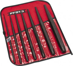 Proto - 7 Piece, 3/32 to 3/8", Drift Punch Set - Hex Shank, Steel, Comes in Tool Roll - A1 Tooling