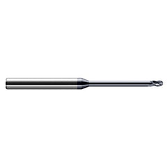 1/8″ Dia. × 1/8″ Shank × 3/16″ DOC × 6″ OAL, Carbide AlTiN, Stub , 3 Flute, Ballnose End Mill - Exact Industrial Supply