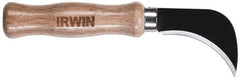 Irwin - Fixed Linoleum Knife - 4.3333" Blade, Silver & Brown Wood Handle, 1 Blade Included - A1 Tooling