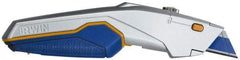 Irwin - Retractable Utility Knife - 5-3/4" Blade, Blue, Yellow & Silver ProTouch Handle, 10 Blades Included - A1 Tooling