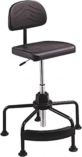 Safco - 17 to 35" High Industrial Chair - 25" Wide x 24" Deep, Polyurethane Seat, Black - A1 Tooling