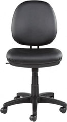 ALERA - 18-3/4 to 23-1/2" High Task Chair - 19" Wide x 25-3/4" Deep, Leather Seat, Black - A1 Tooling