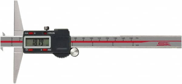 SPI - 0" to 6" Electronic Depth Gage - 0.001" Accuracy, 0.0005" Resolution, 4" Base Length - A1 Tooling