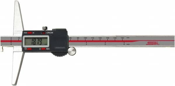 SPI - 0" to 8" Electronic Depth Gage - 0.0015" Accuracy, 0.0005" Resolution, 4" Base Length - A1 Tooling