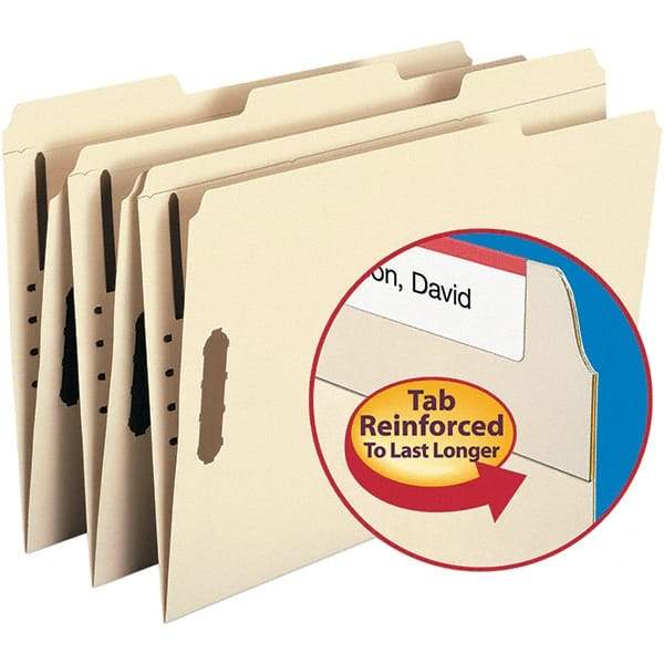 SMEAD - 14-5/8 x 9-1/2", Legal, Manila, File Folders with Top Tab - 11 Point Stock, Assorted Tab Cut Location - A1 Tooling