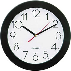 UNIVERSAL - 7-3/4 Inch Diameter, White Face, Dial Wall Clock - Analog Display, Black Case, Runs on AA Battery - A1 Tooling