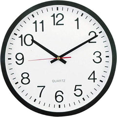 UNIVERSAL - 11-1/2 Inch Diameter, White Face, Dial Wall Clock - Analog Display, Black Case, Runs on AA Battery - A1 Tooling