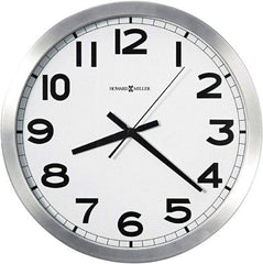 Howard Miller - 14 Inch Diameter, White Face, Dial Wall Clock - Analog Display, Silver Case, Runs on AA Battery - A1 Tooling