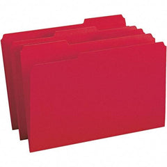 SMEAD - 14-5/8 x 9-1/2", Legal, Red, File Folders with Top Tab - 11 Point Stock, Assorted Tab Cut Location - A1 Tooling