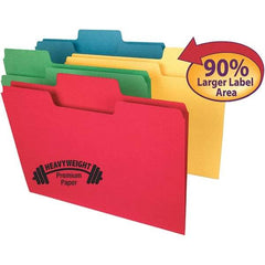 SMEAD - 11-5/8 x 9-1/2", Letter Size, Assorted Colors, File Folders with Top Tab - 14 Point Stock, Assorted Tab Cut Location - A1 Tooling