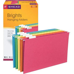 SMEAD - 14-5/8 x 9-1/2", Legal, Assorted Colors, Hanging File Folder - 11 Point Stock, 1/5 Tab Cut Location - A1 Tooling