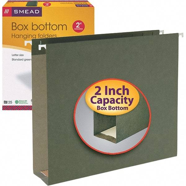 SMEAD - 12-1/4 x 9-1/2", Letter Size, Standard Green, Hanging File Folders with Box Bottom - 11 Point Stock - A1 Tooling