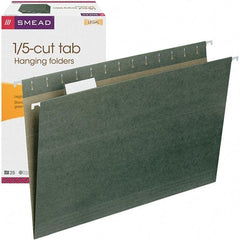 SMEAD - 14-5/8 x 9-1/2", Legal, Standard Green, Hanging File Folder - 11 Point Stock, 1/5 Tab Cut Location - A1 Tooling