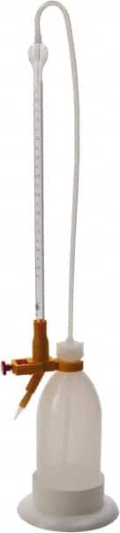 Dynalon Labware - 10 ml Borosilicate Glass Burette, Polyethylene Bottle Titrating Burette - 4-39/64" Diam x 22-7/16" High - A1 Tooling