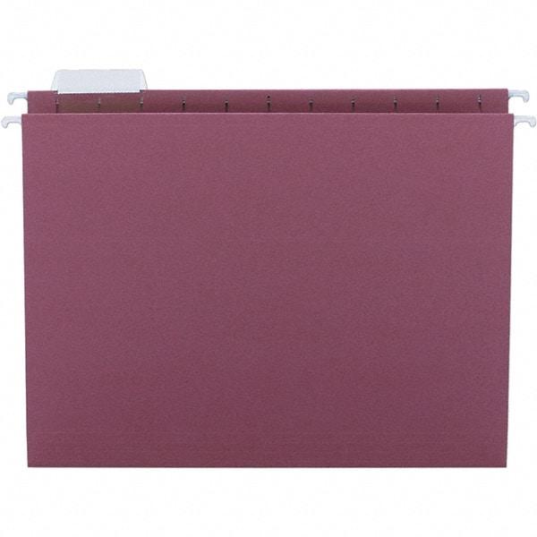 SMEAD - 12-1/4 x 9-1/2", Letter Size, Maroon, Hanging File Folder - 11 Point Stock, 1/5 Tab Cut Location - A1 Tooling