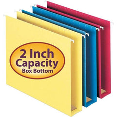 SMEAD - 12-1/4 x 9-1/2", Letter Size, Assorted Colors, Hanging File Folders with Box Bottom - 11 Point Stock, 1/5 Tab Cut Location - A1 Tooling