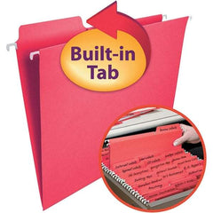 SMEAD - 12-1/4 x 9-1/2", Letter Size, Red, Hanging File Folder - 11 Point Stock, 1/3 Tab Cut Location - A1 Tooling