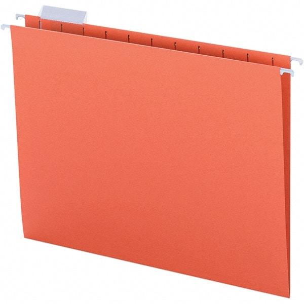 SMEAD - 12-1/4 x 9-1/2", Letter Size, Orange, Hanging File Folder - 11 Point Stock, 1/5 Tab Cut Location - A1 Tooling