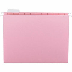 SMEAD - 12-1/4 x 9-1/2", Letter Size, Pink, Hanging File Folder - 11 Point Stock, 1/5 Tab Cut Location - A1 Tooling