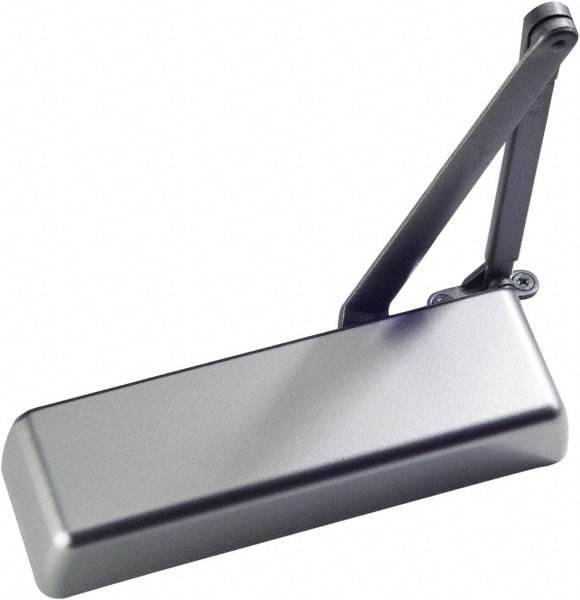 Ability One - 12" Closer Body Length, Institutional Grade 1 Door Closer Manual Damper - Aluminum Finish, Non-Handed - A1 Tooling