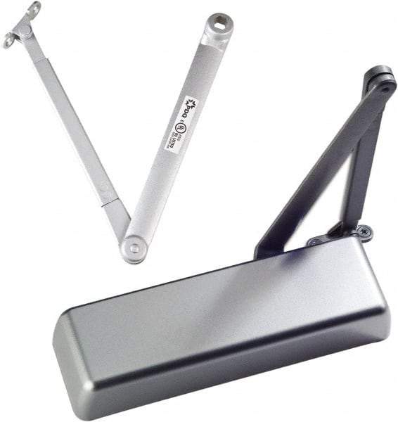 Ability One - 12" Closer Body Length, Institutional Grade 1 Door Closer Manual Damper - Aluminum Finish, Non-Handed - A1 Tooling