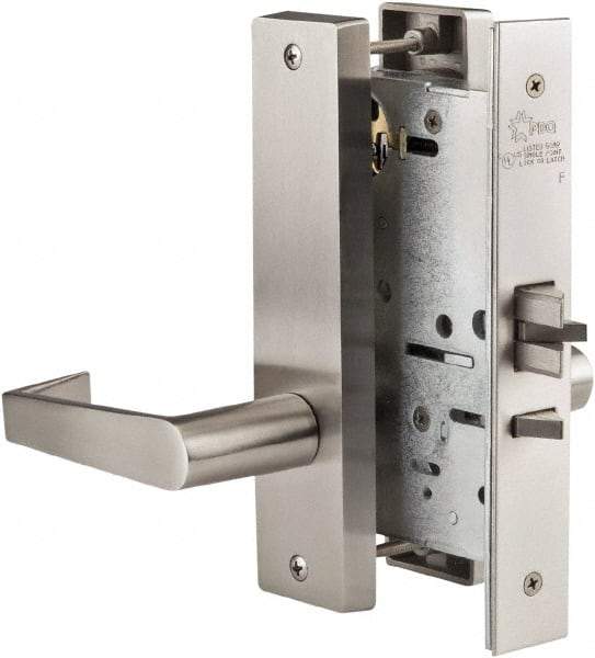 Ability One - Grade 1 Storeroom Lever Lockset - 2-3/4" Back Set, Zinc, Satin Stainless Steel Finish - A1 Tooling