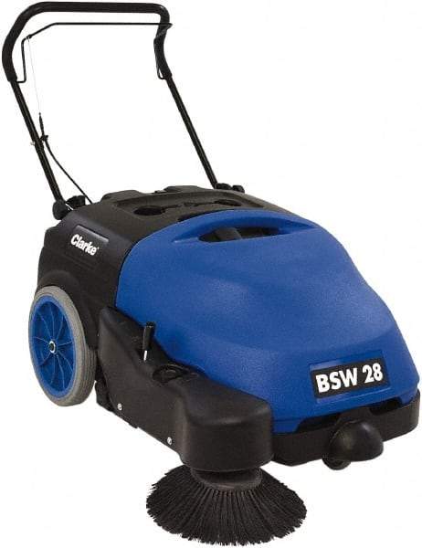 Clarke - 28" Sweeping Width, Dual Brush Sweeper - Self Propelled, Plastic Wheels, 15.8 Gal Capacity, 2.1 Cu Ft Capacity - A1 Tooling