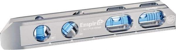 Empire Level - Magnetic 8" Long 4 Vial I-Beam Level - Metal, Silver, 2 Level & 1 Plumb & 1 45° Vials - A1 Tooling