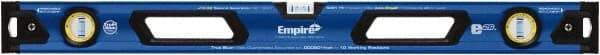 Empire Level - 32" Long 3 Vial Box Beam Level - Metal, Blue, 1 Level & 2 Plumb Vials - A1 Tooling