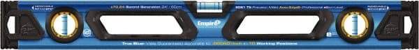 Empire Level - Magnetic 24" Long 3 Vial Box Beam Level - Metal, Blue, 1 Level & 2 Plumb Vials - A1 Tooling